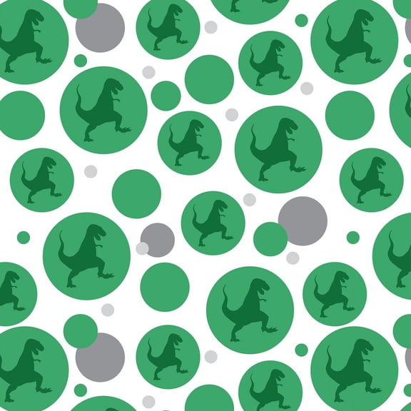 Tyrannosaurus Silhouette Green on Green Premium Gift Wrap Wrapping Paper Roll Pattern
