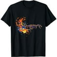 thumbnail image 1 of Tyrannosaurus Skeleton Color Splash Dinosaur Design T-Shirt, 1 of 5