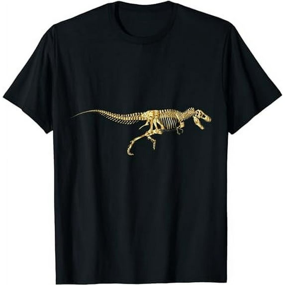 Tyrannosaurus Skeleton Solid Gold Dinosaur Design T-Shirt