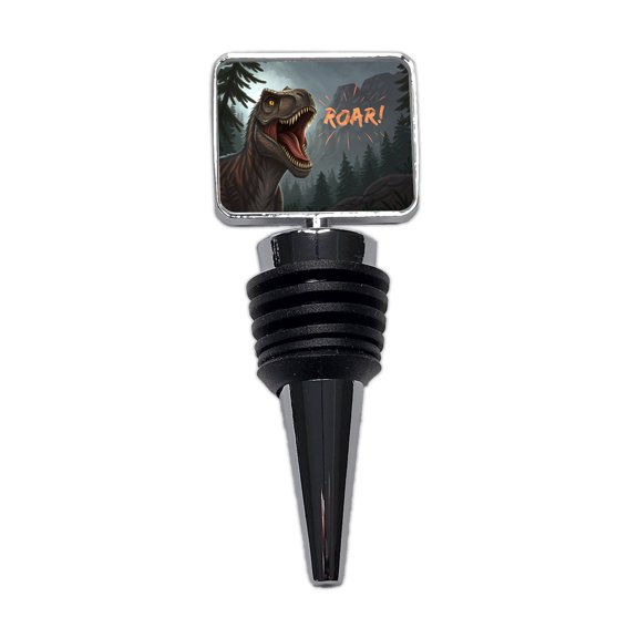 Tyrannosaurus T-Rex Dinosaur Roar Bold Text Wine Bottle Stopper Cap Plug