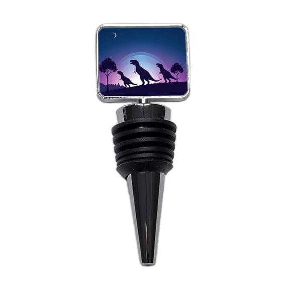 Tyrannosaurus T-Rex Dinosaur Silhouettes Wine Bottle Stopper Cap Plug