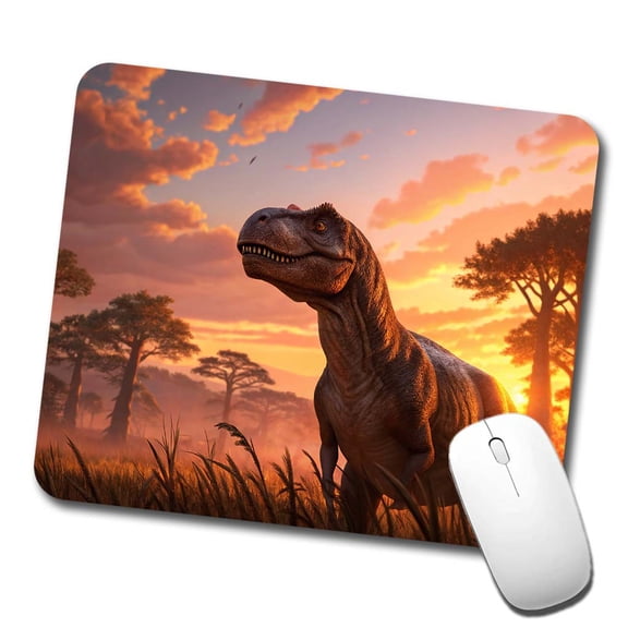 Tyrannosaurus T-Rex Dinosaur Sunset Sky Mouse Pad Low Profile Gaming Mat