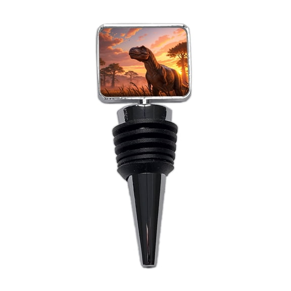 Tyrannosaurus T-Rex Dinosaur Sunset Sky Wine Bottle Stopper Cap Plug