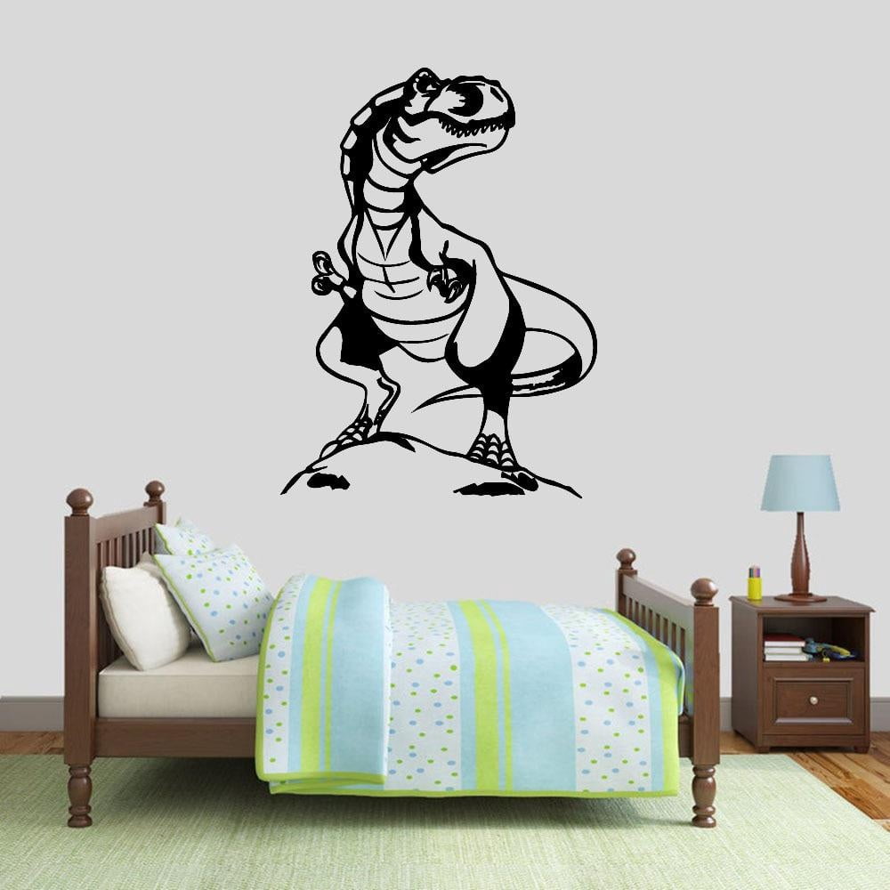 Tyrannosaurus Wall Decals Dinosaur Theme Door Window Vinyl Stickers Kids Boys Bedroom Nursery Home Decoration Art Wallpaper 74x97cm