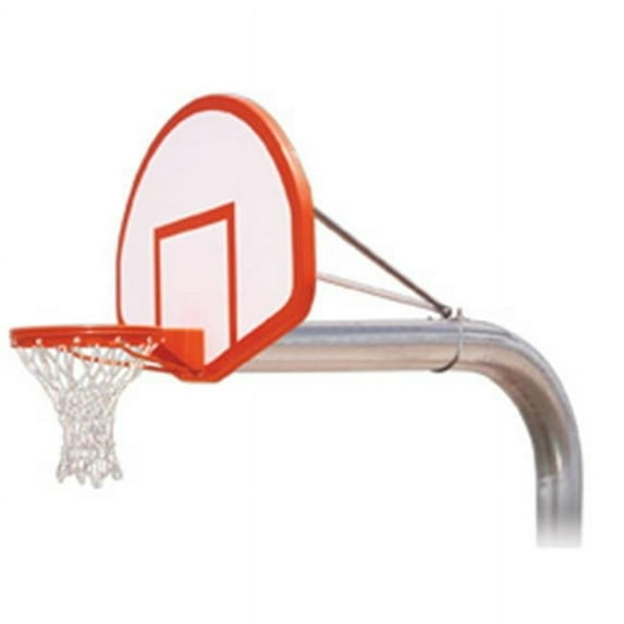 Tyrant Flight Steel-Fiberglass In Ground Fixed Height Basketball System, Maroon