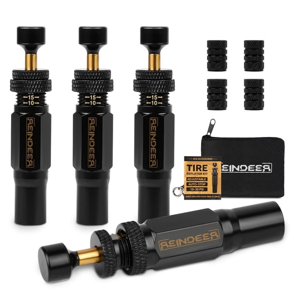 Tyre Deflator 10-30 PSI Adjustable Tire Deflator Kit - Ultimate Screw-on Automatic Auto-Stop Off-Road Valve Kit 4 PCS Tyre Air Down Tool for Offroad 4x4