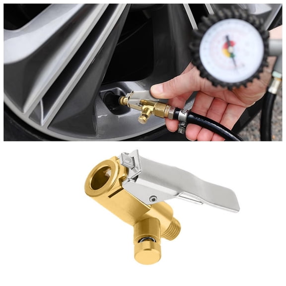 Tyre Inflator Adaptor Air Pump Conversion Chuck with Tire Clamping Locking Type | Inflator Adapter Release for Compressors, Cars & Motorcycles | Secure & Easy Tire Inflation Tool