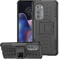 thumbnail image 1 of Tyre Pattern Design Case for Motorola Edge 2022 (Not 2021) with Kickstand, Heavy Duty Shockproof TPU+PC Material Double Layer Protection Phone Case for Motorola Edge 2022 XC Black, 1 of 11