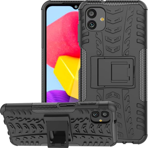 Tyre Pattern Design Case for Samsung Galaxy A04 with Kickstand, Galaxy M13 5G Case Heavy Duty Shockproof Protection Phone Case for Samsung Galaxy A04/M13 5G XC Black