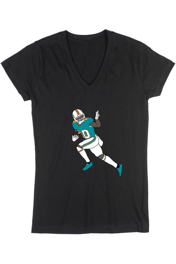 Tyreek Hill Dolphins Peace Sign LADIES V-NECK Shirt T-Shirt