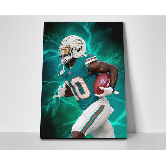 Tyreek Hill Dolphins Poster or Wrapped Canvas