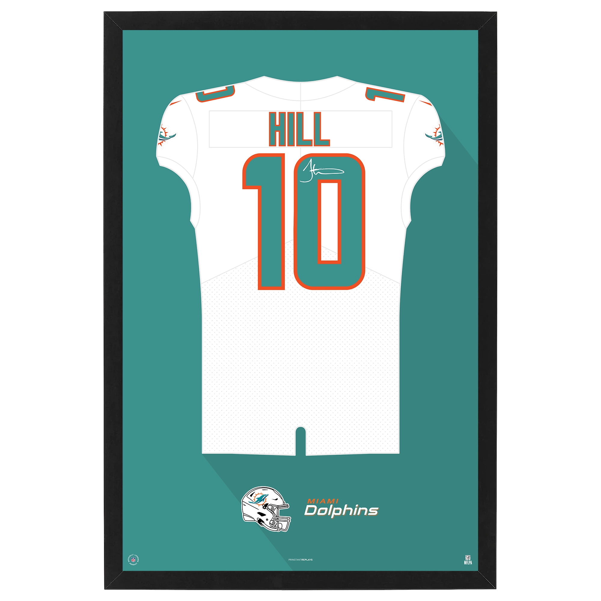 Tyreek Hill Miami Dolphins Away Jersey Framed Art Print Walmart