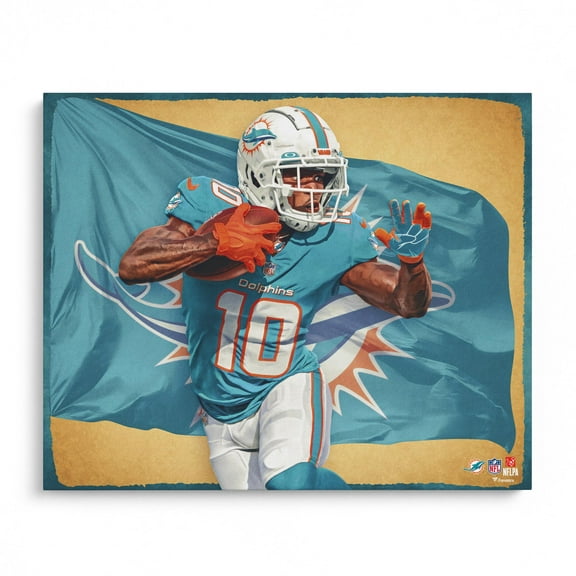 Tyreek Hill Miami Dolphins Unsigned 16" x 20" Photo Print - Designed by Artist Brian Konnick