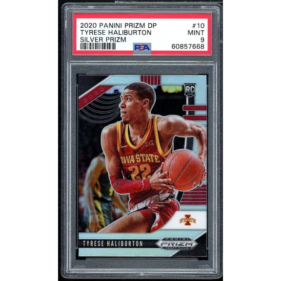 Tyrese Haliburton Rookie Card 2020-21 Panini Prizm DP Silver Prizm #10 PSA 9