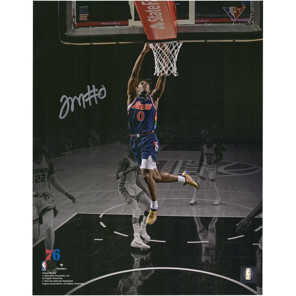 Tyrese Maxey Philadelphia 76ers Autographed 11" x 14" Dunk Spotlight Photograph - Fanatics Authentic Certified