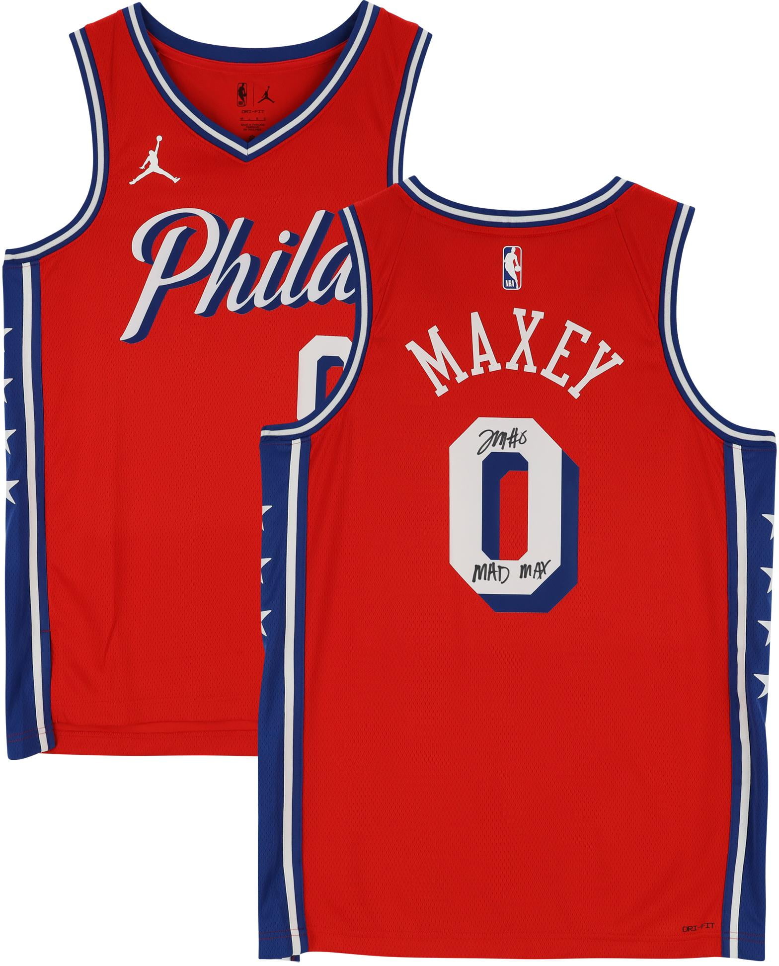 Tyrese Maxey Philadelphia 76ers Autographed Red Jordan Brand 2022
