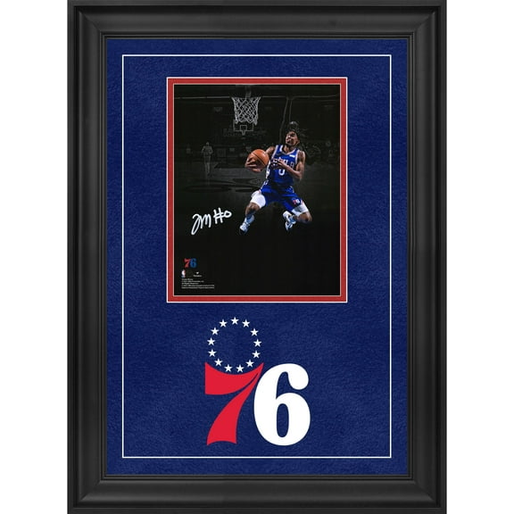 Tyrese Maxey Philadelphia 76ers Deluxe Framed Autographed 8" x 10" Lay Up In Blue Photograph - Fanatics Authentic Certified