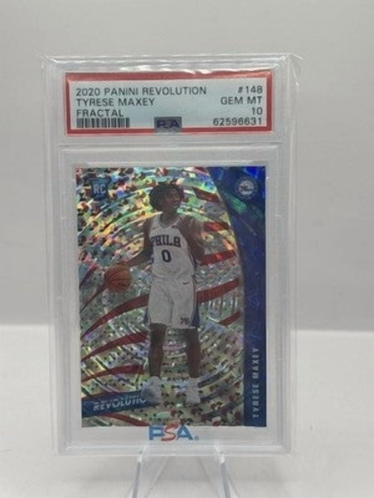 Tyrese Maxey RC Fractal PSA 10 2020-21 Panini Revolution #148 