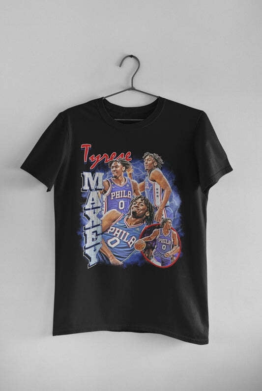500 LEVEL Tyrese Maxey Vintage T-Shirt - Philadelphia 76ers Basketball Men's Apparel