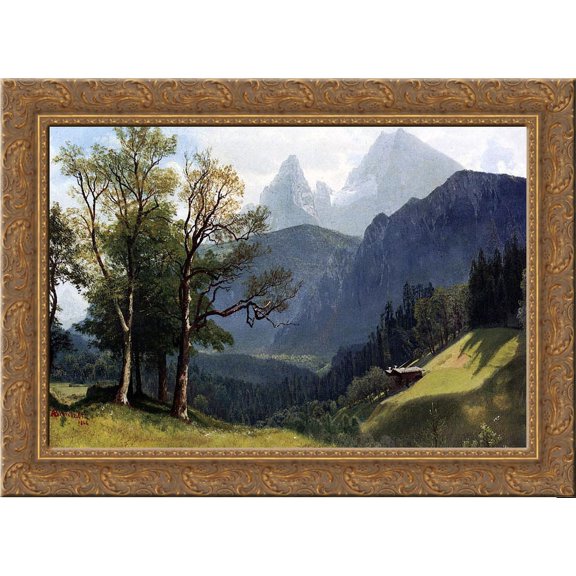 Tyrolean Landscape 24x20 Gold Ornate Wood Framed Canvas Art by Bierstadt, Albert