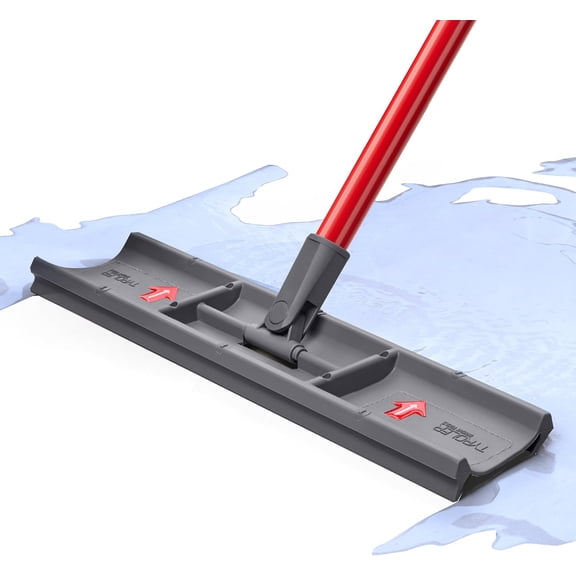 Tyroler Heavy Duty Floor Squeegee for Concrete Floors | 16.5" Squeegee for Floor with 55" 4-Part Handle | Squeegees Broom for Floors | The MoppyShmoppy is The Ideal Squeegees Mop for All Surfaces