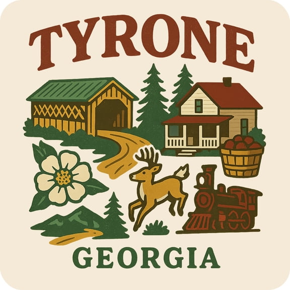 Tyrone Georgia Keepsakes Souvenir Vinyl Sticker – Destination Travel Keepsake Collectible (3-Inches Wide)