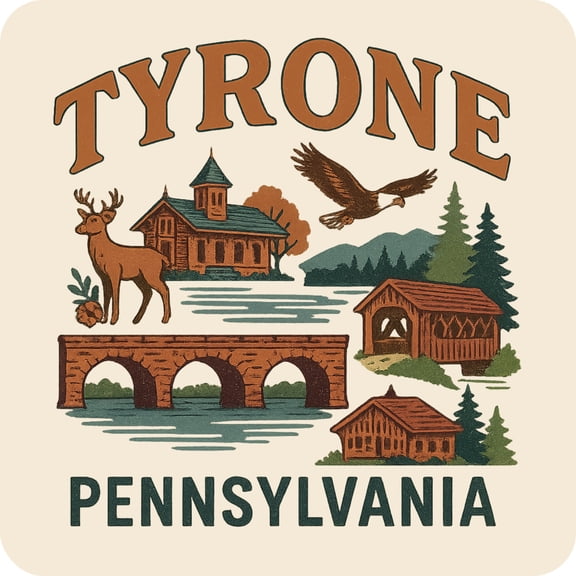 Tyrone Pennsylvania Keepsakes Souvenir Vinyl Sticker – Destination Travel Keepsake Collectible (3-Inches Wide)