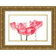 thumbnail image 1 of Tyrrell, Lu Anne 24x17 Gold Ornate Wood Framed with Double Matting Museum Art Print Titled - Three Tulips, 1 of 4