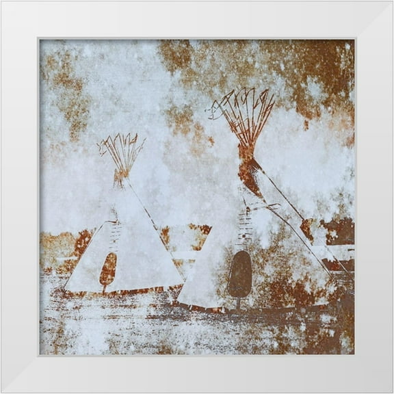 Tyrrell, Lu Anne 26x26 White Modern Wood Framed Museum Art Print Titled - Textured Tipis