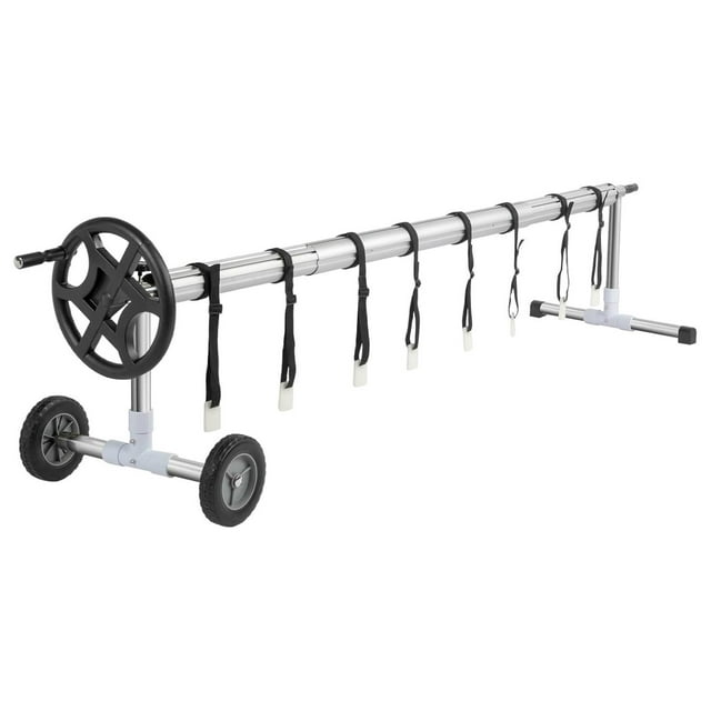 Tyslan 18FT Pool Cover Reel Set, Solar Cover Aluminum with Rubber