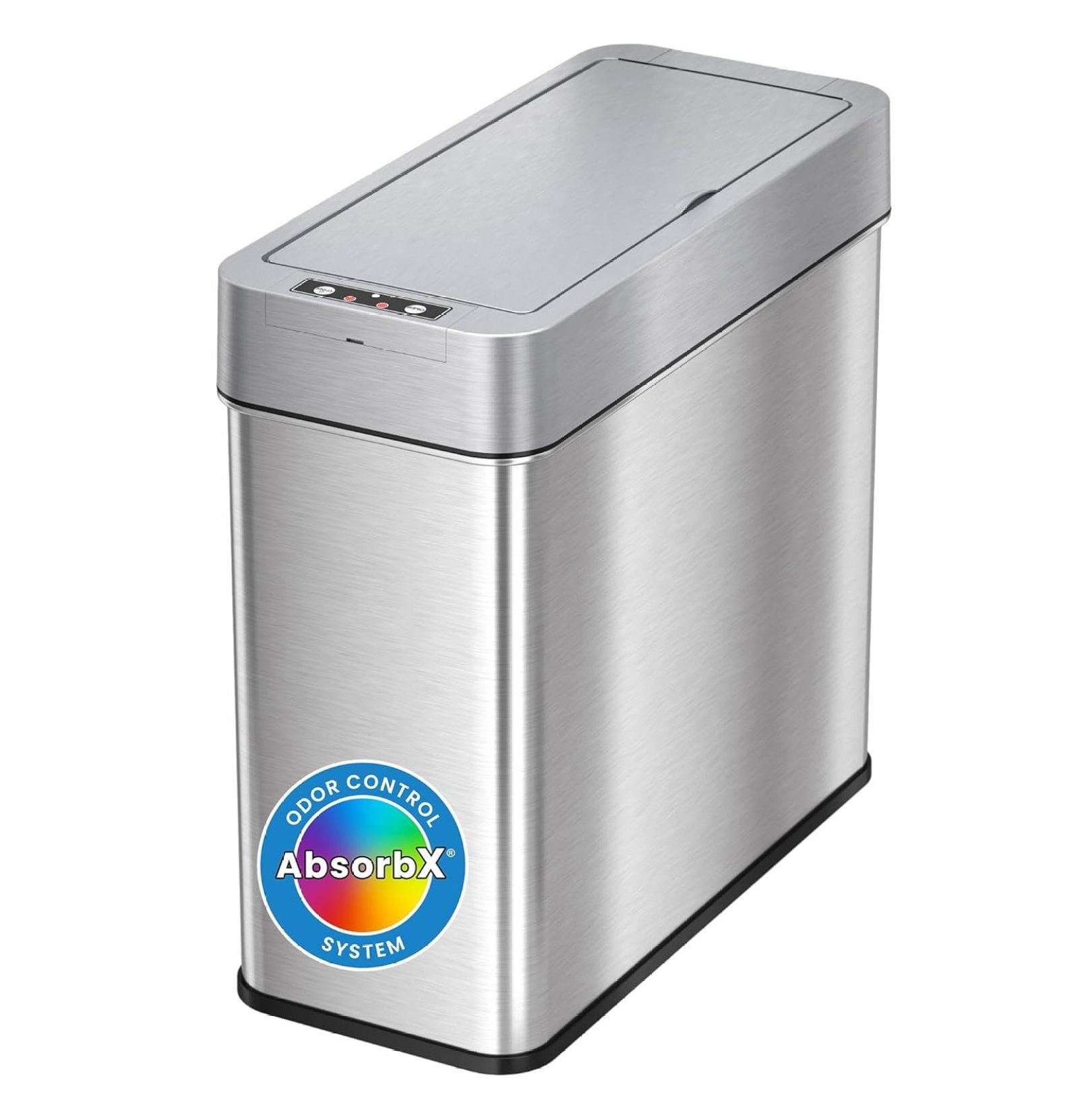 Slim Silver Stainless Steel Touchless Motion Sensor Trash Can 4 Gallon