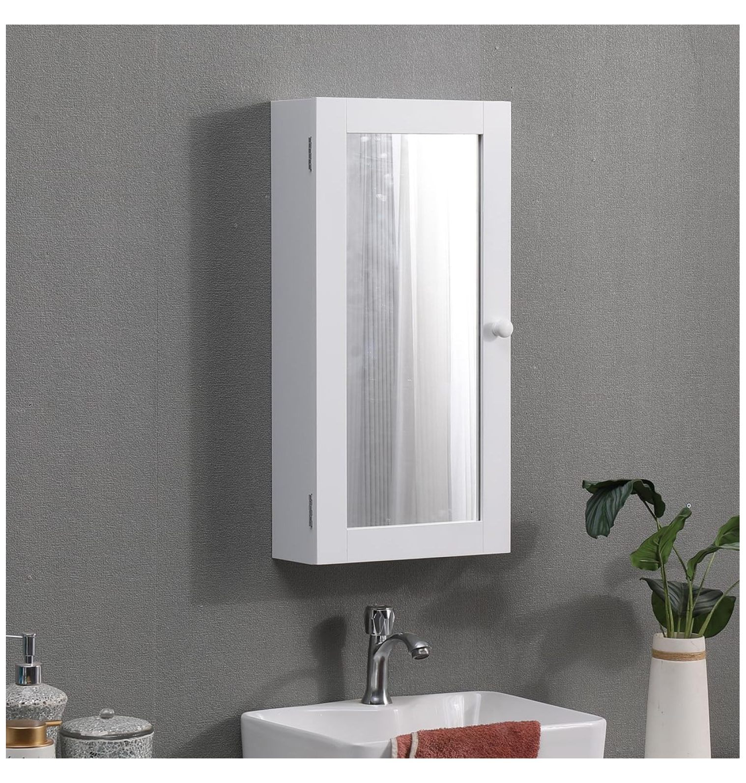 Tyslan Bathroom Wall with 1 Door, Bathroom Medicine with Mirror for Bathroom