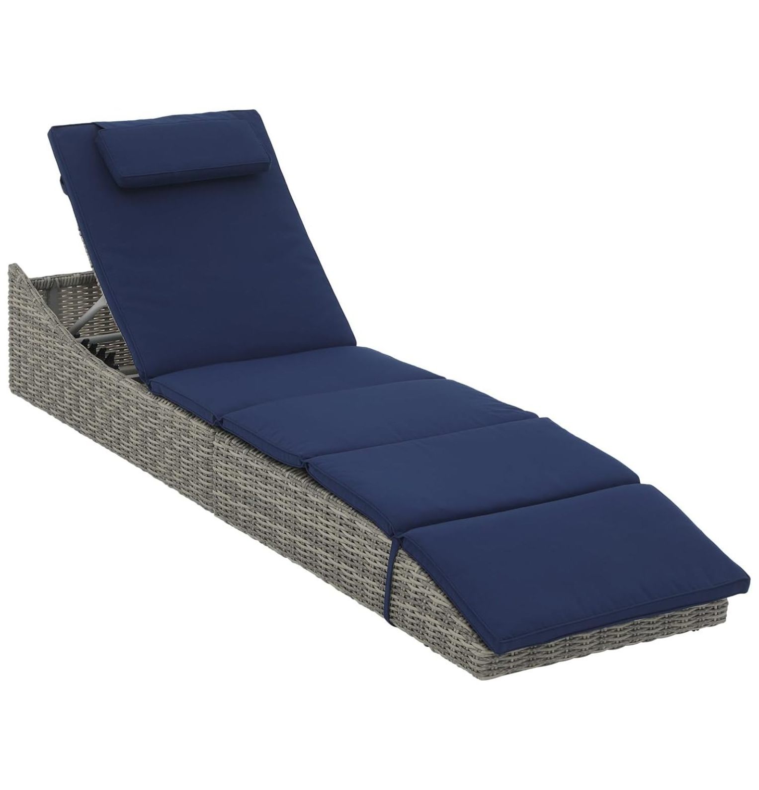 Tyslan Folding Outdoor Adjustable Chaise Lounge Chair with Removable