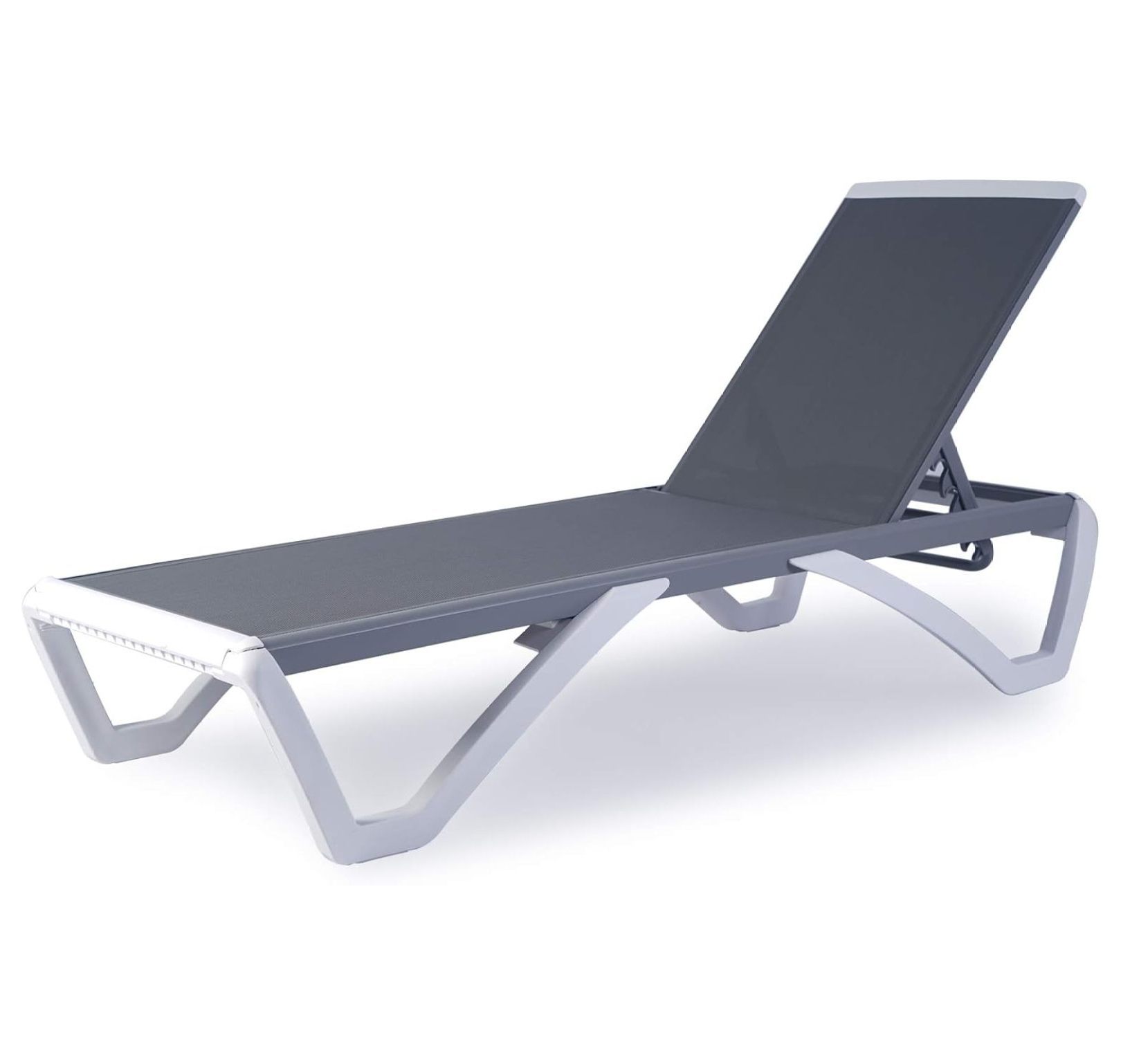 Tyslan Patio Chaise Lounge Chair Full Flat Alumium & Resin Legs