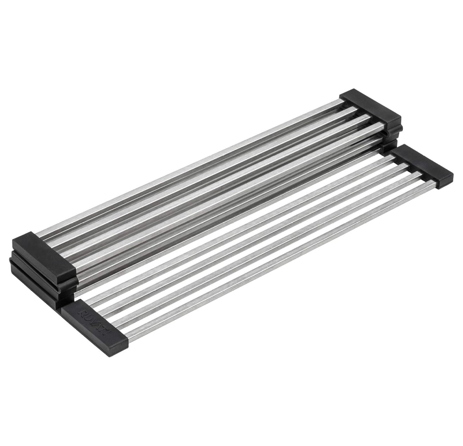 Stainless Steel Foldable Dish Drying Rack with Silicone Frame