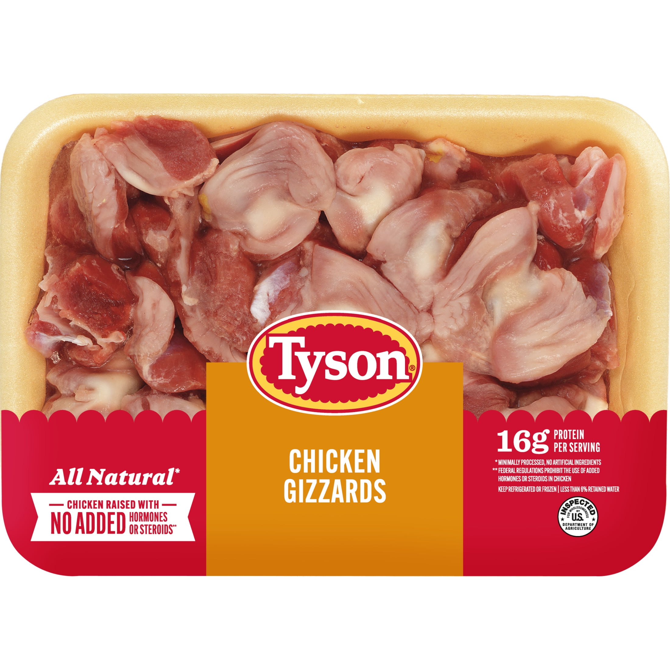 Tyson All Natural Chicken Gizzards, 1.0 - 2.5 lb Tray