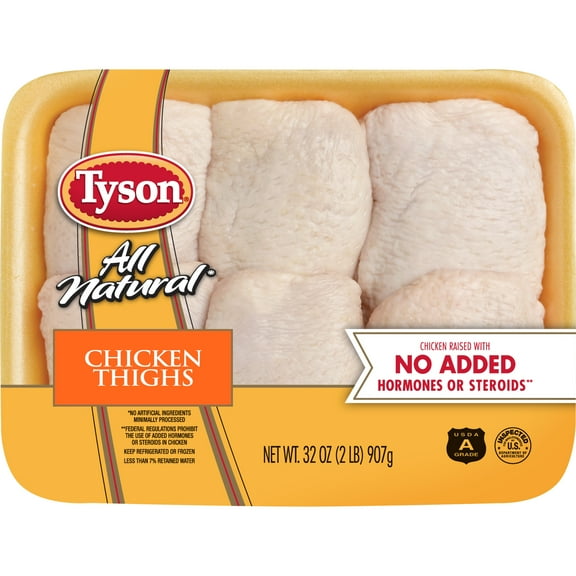 Tyson All Natural* Fresh Bone-In Chicken Thighs, 2 lb