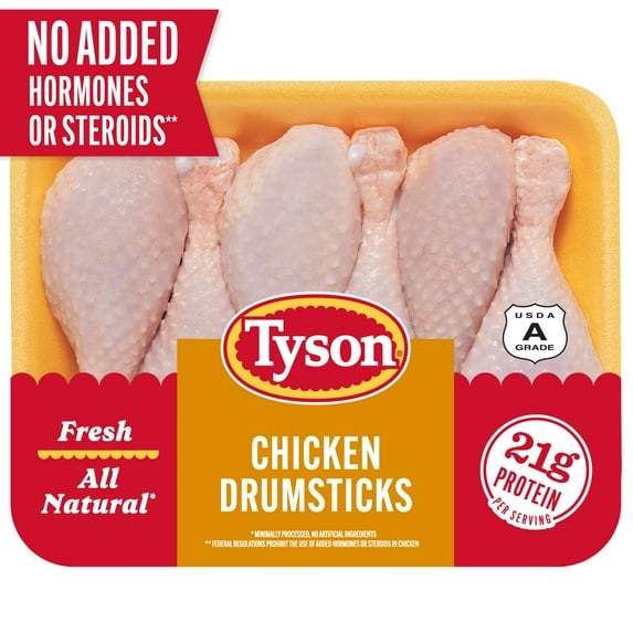 Tyson All Natural Fresh Chicken Drumsticks, 1.5 - 2.5 lb Tray