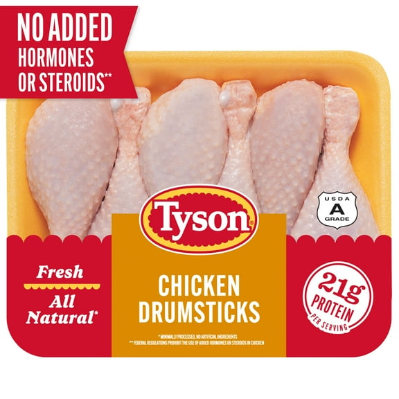Tyson All Natural Fresh Chicken Drumsticks, 1.5 - 2.5 lb Tray