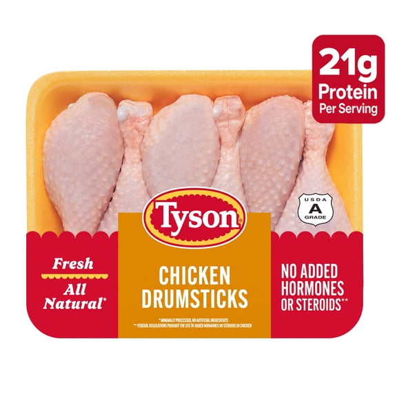 Tyson All Natural Fresh Chicken Drumsticks, 1.25 - 2.75 lb Tray