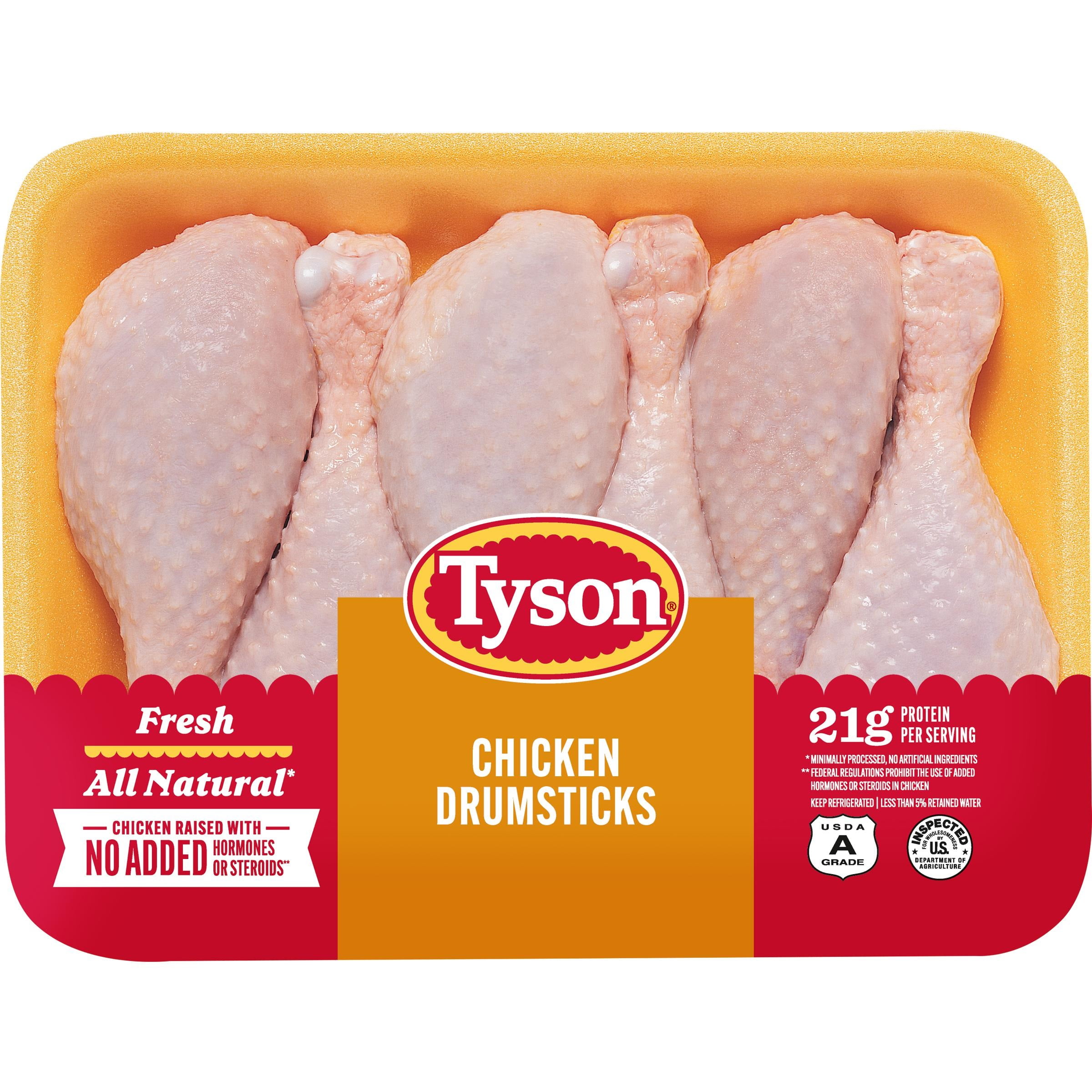 Tyson All Natural Fresh Chicken Drumsticks, 1.5 - 2.5 lb Tray