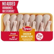 Tyson All Natural, Fresh Chicken Drumsticks, Family Pack, 4.25 - 6.7 lb Tray, 4.25 - 6.7 lb Tray, 4.25 - 6.7 lb