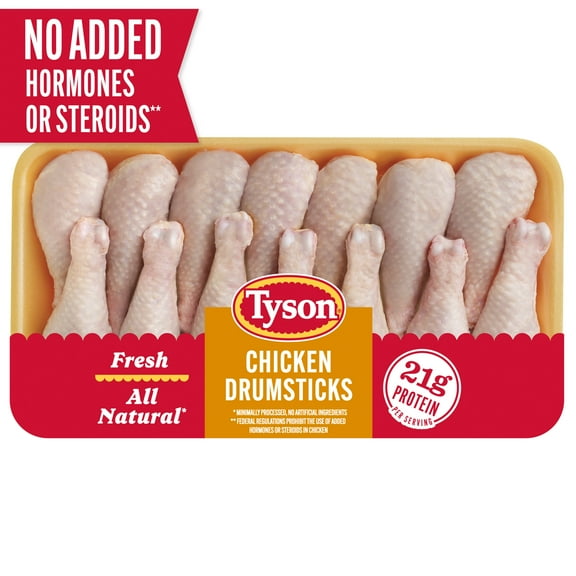 Tyson All Natural, Fresh Chicken Drumsticks, Family Pack, 4.25 - 6.7 lb