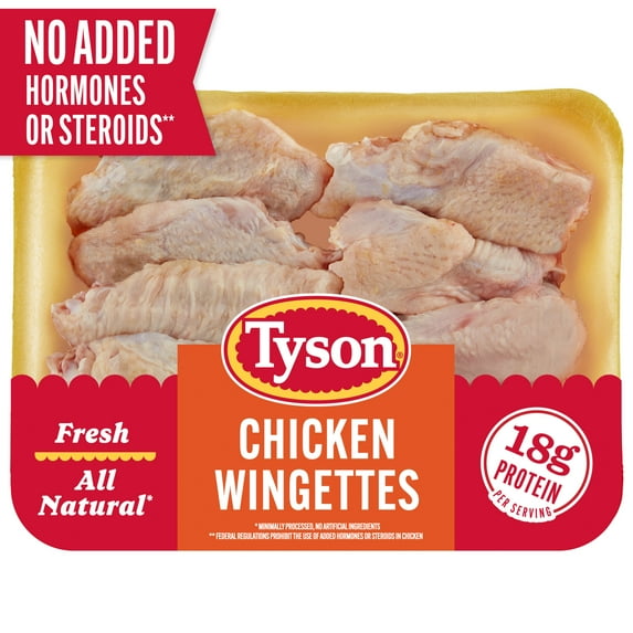 Tyson All Natural Fresh Chicken Wingettes, 1.2 - 1.8 lb Tray