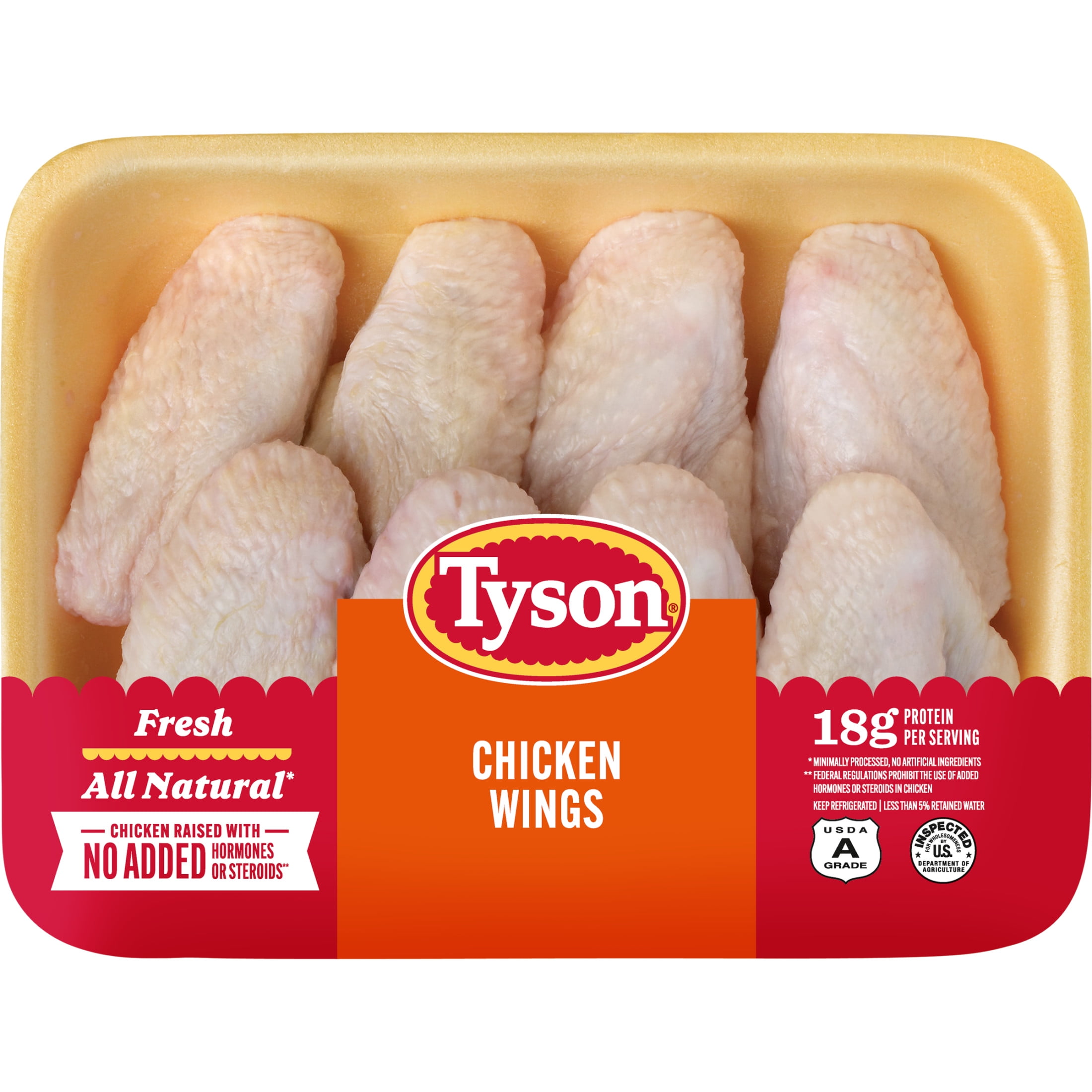 Tyson All Natural Fresh Chicken Wings, 1.75 - 2.4 lb Tray