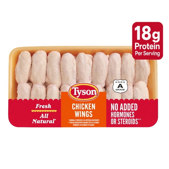 Tyson All Natural, Fresh Chicken Wings, Family pack, 2.85 - 6.0 lb Tray