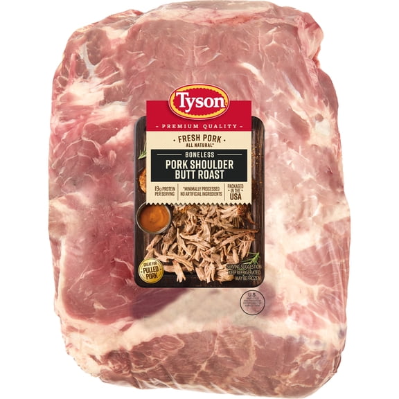 Tyson All Natural* Pork Butt Roast Boneless, 6.4 - 9.75 lb
