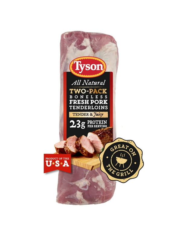 Tyson All Natural* Pork Tenderloin Boneless Two Pack, 1.5 - 3.0 lb