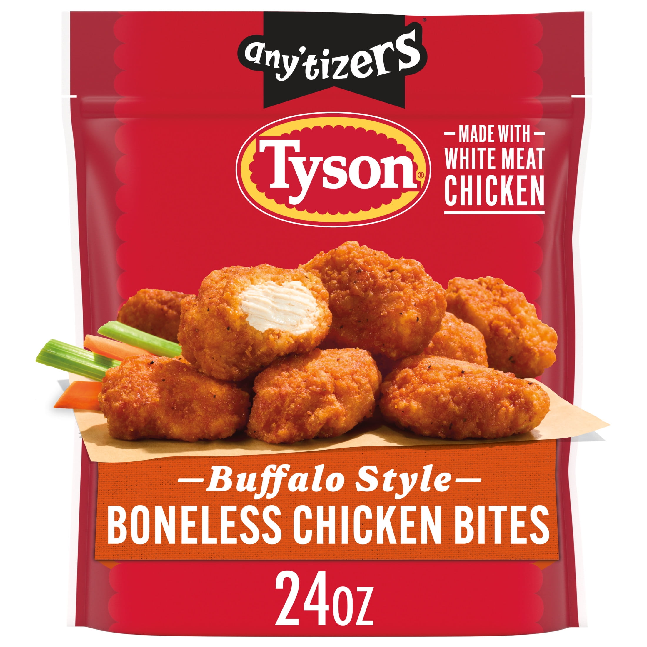 Tyson Any'tizers Buffalo Style Boneless Chicken Bites, 24 oz (Frozen, Fully Cooked)