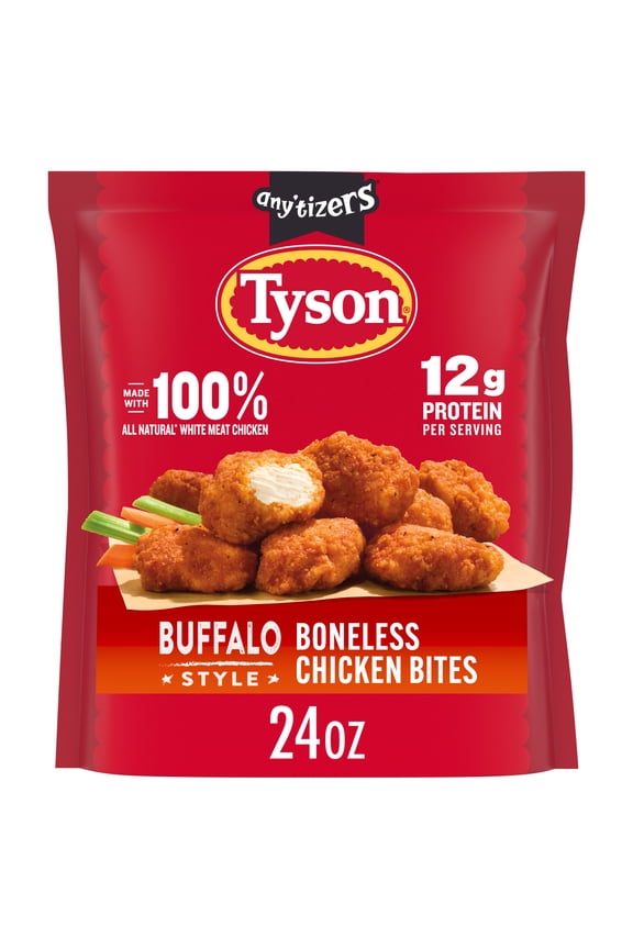 Tyson Any'tizers Buffalo Style Boneless Chicken Bites, 24 oz (Frozen, Fully Cooked)
